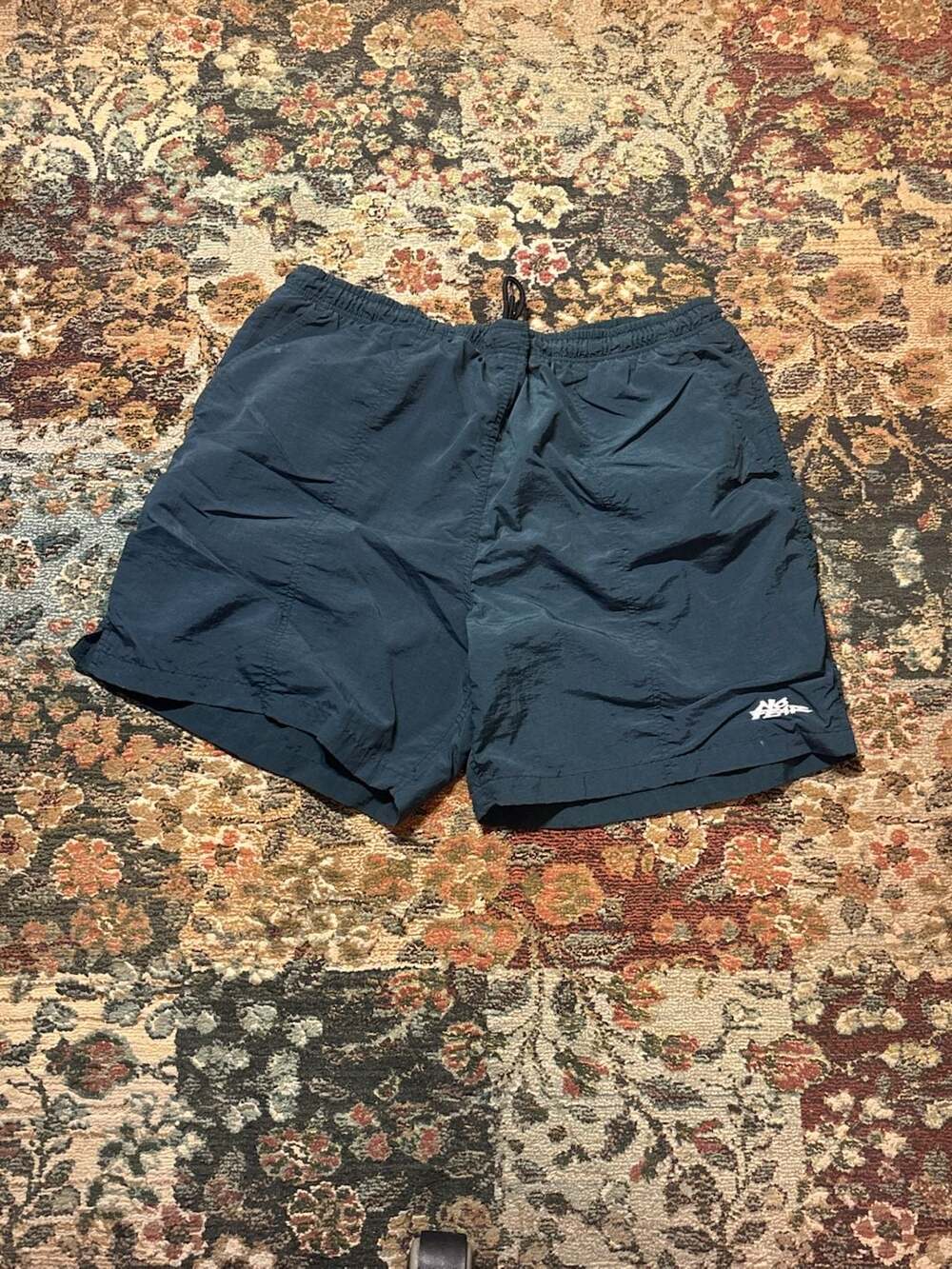 Vintage No Fear Men's Nylon Swim Surf Shorts Dark green Size Large